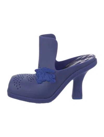 Pre-owned Burberry Rubber Mules In Blue