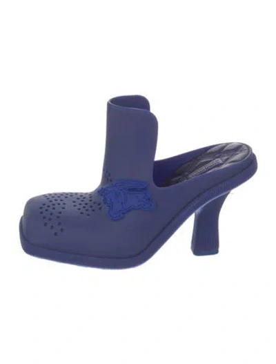 Pre-owned Burberry Rubber Mules In Blue