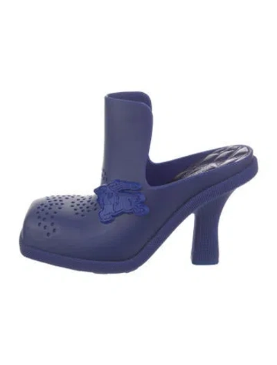 Pre-owned Burberry Rubber Mules In Blue