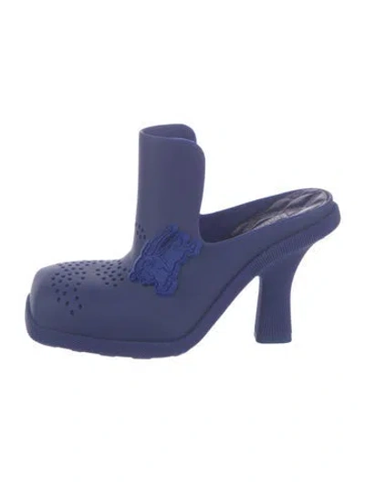 Pre-owned Burberry Rubber Mules In Blue