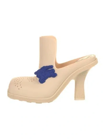 Pre-owned Burberry Rubber Mules In Neutral