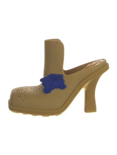 Pre-owned Burberry Rubber Mules In Neutral