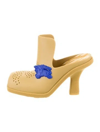 Pre-owned Burberry Rubber Mules In Neutral