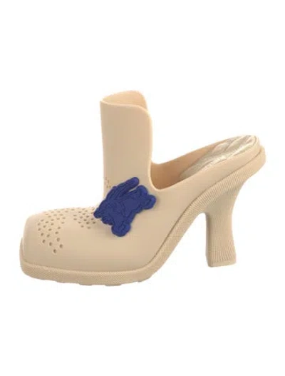Pre-owned Burberry Rubber Mules In Neutral