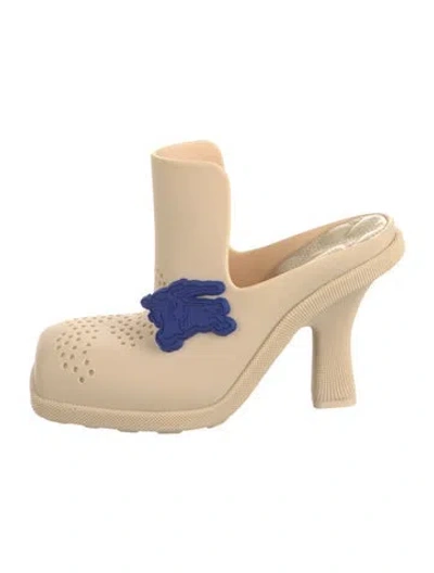 Pre-owned Burberry Rubber Mules In Neutral