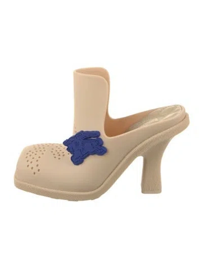 Pre-owned Burberry Rubber Mules In Neutral