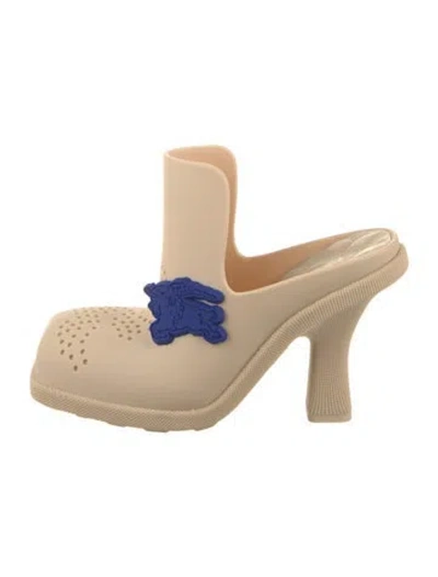 Pre-owned Burberry Rubber Mules In Neutral