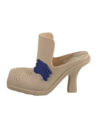 Pre-owned Burberry Rubber Mules In Neutral