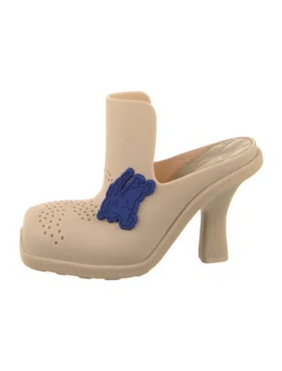 Pre-owned Burberry Rubber Mules In Neutral