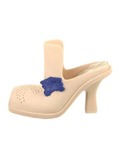Pre-owned Burberry Rubber Mules In Neutral