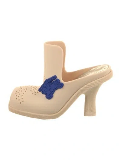 Pre-owned Burberry Rubber Mules In Neutral