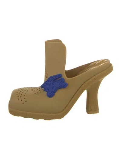 Pre-owned Burberry Rubber Mules In Neutral