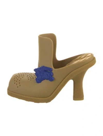 Pre-owned Burberry Rubber Mules In Neutral