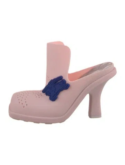 Pre-owned Burberry Rubber Mules In Pink