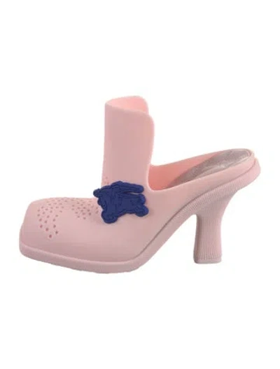 Pre-owned Burberry Rubber Mules In Pink