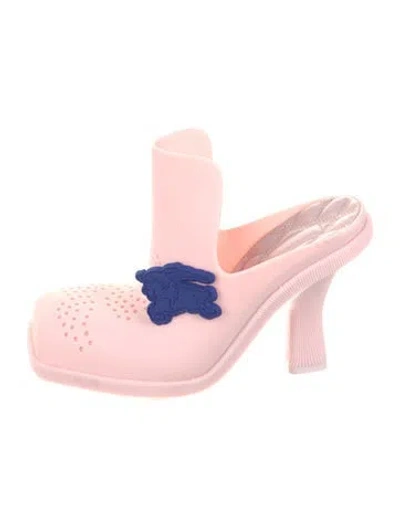 Pre-owned Burberry Rubber Mules In Pink