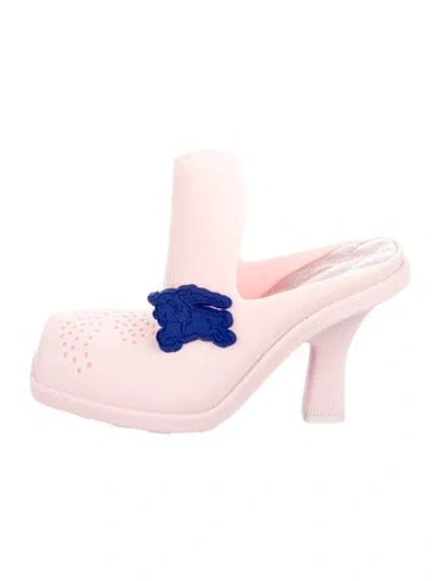 Pre-owned Burberry Rubber Mules In Pink
