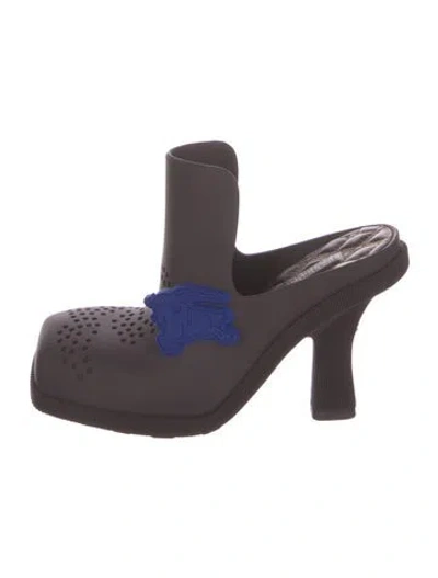 Pre-owned Burberry Rubber Mules In Purple