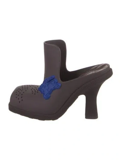 Pre-owned Burberry Rubber Mules In Purple