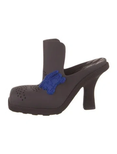 Pre-owned Burberry Rubber Mules In Purple