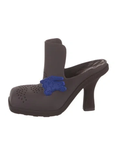 Pre-owned Burberry Rubber Mules In Purple