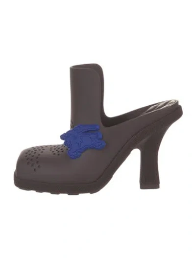 Pre-owned Burberry Rubber Mules In Purple