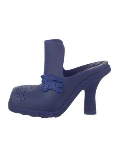 Pre-owned Burberry Rubber Mules W/ Tags In Blue