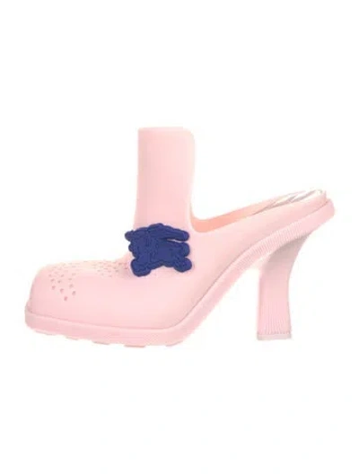 Pre-owned Burberry Rubber Mules W/ Tags In Pink