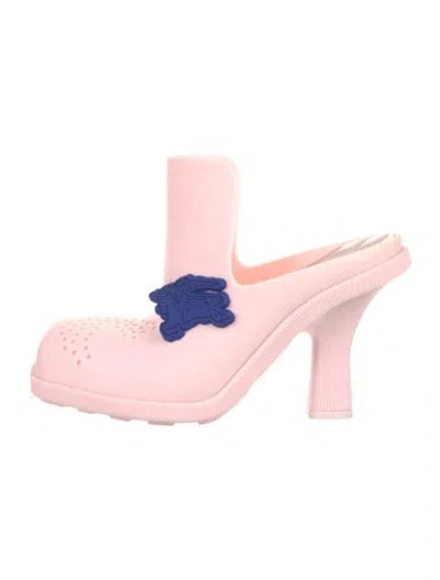 Pre-owned Burberry Rubber Mules W/ Tags In Pink