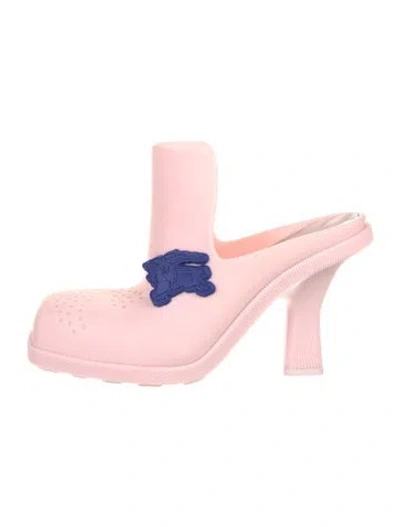 Pre-owned Burberry Rubber Mules W/ Tags In Pink