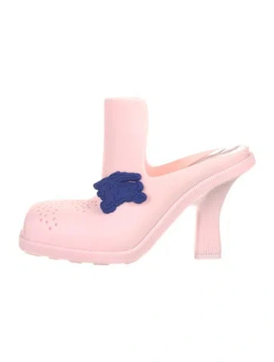Pre-owned Burberry Rubber Mules W/ Tags In Pink