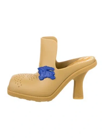Pre-owned Burberry Rubber Mules W/ Tags In Yellow