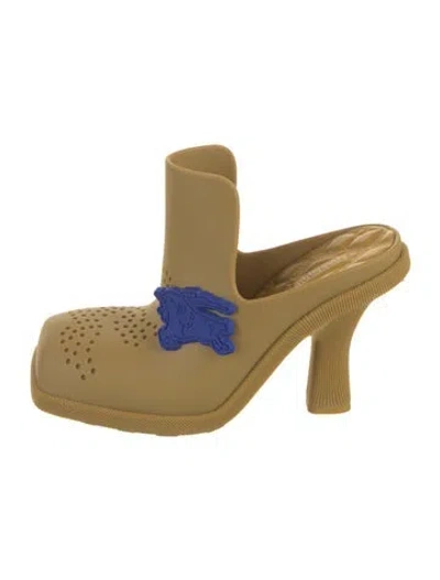 Pre-owned Burberry Rubber Mules In Yellow