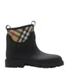 Burberry Marsh Stamp Rubber Ankle Boots In Black