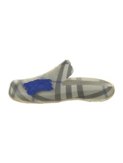 Pre-owned Burberry Rubber Plaid Print Mules