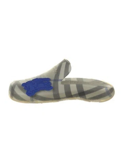 Pre-owned Burberry Rubber Plaid Print Mules