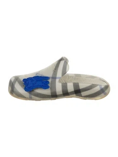 Pre-owned Burberry Rubber Plaid Print Mules In Transparent