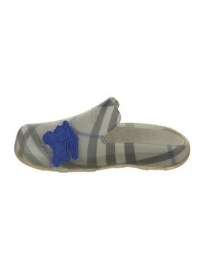 Pre-owned Burberry Rubber Printed Mules In Neutral