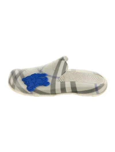 Pre-owned Burberry Rubber Printed Mules W/ Tags In Transparent
