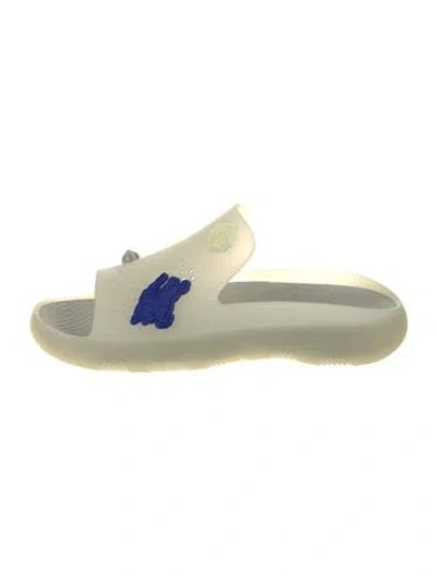 Pre-owned Burberry Rubber Printed Slides In Neutral