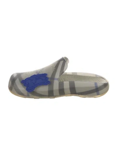 Pre-owned Burberry Rubber Printed Slippers In Neutral