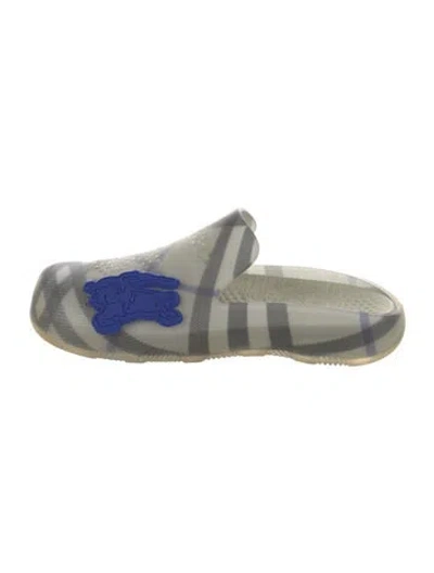 Pre-owned Burberry Rubber Printed Slippers In Neutral