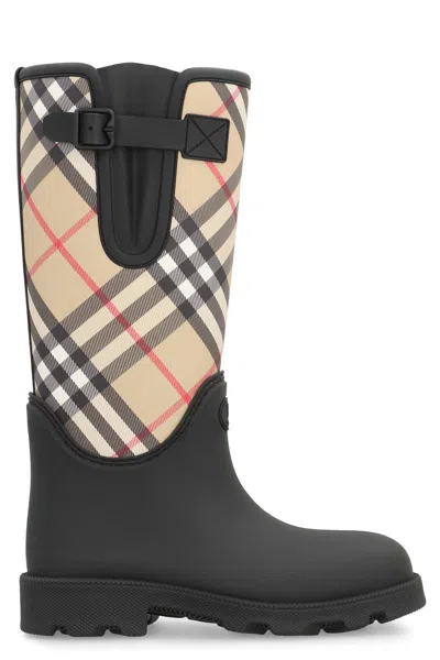 Burberry Rubber Rain Boots In Black