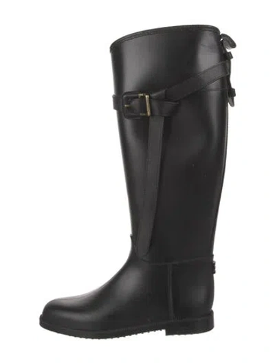 Pre-owned Burberry Rubber Rain Boots In Black