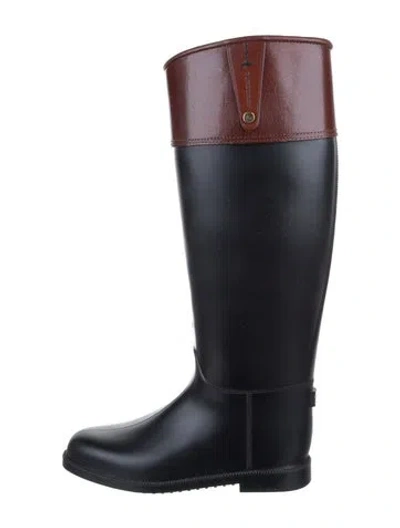 Pre-owned Burberry Rubber Rain Boots In Black