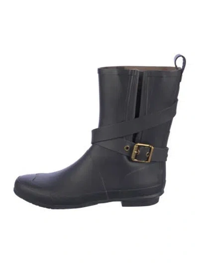 Pre-owned Burberry Rubber Rain Boots In Black