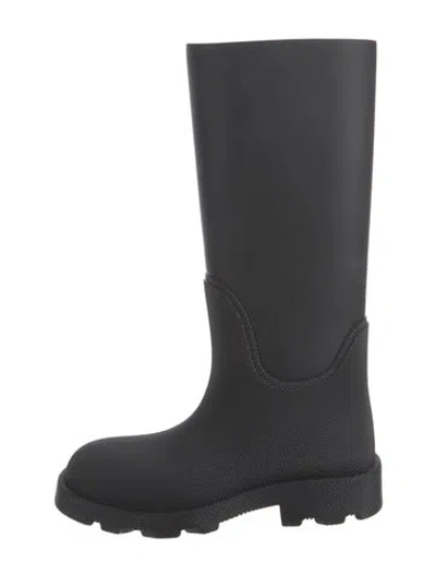 Pre-owned Burberry Rubber Rain Boots In Black