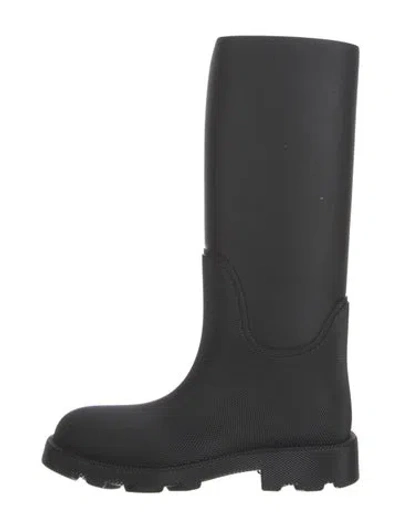 Pre-owned Burberry Rubber Rain Boots In Black