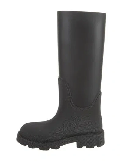 Pre-owned Burberry Rubber Rain Boots In Black