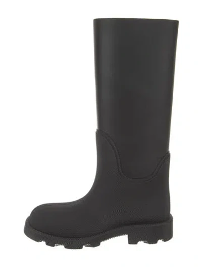 Pre-owned Burberry Rubber Rain Boots In Black
